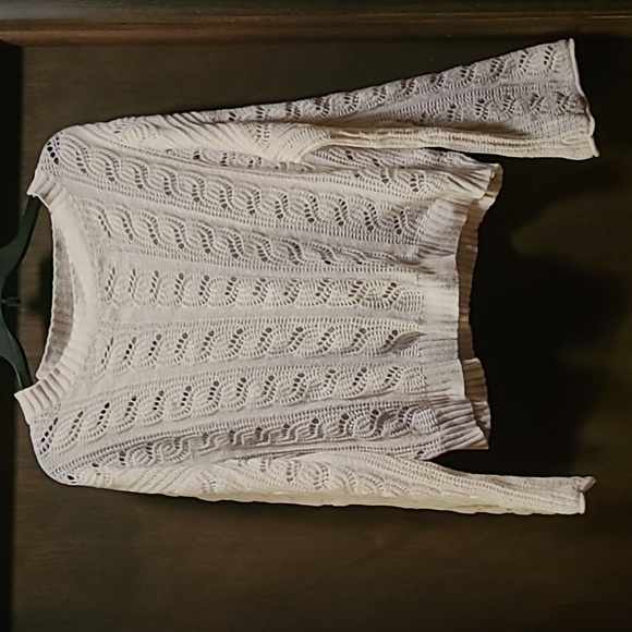 🟡🟡 American Eagle Women’s White Crop Top Sweater (size S) - Picture 1 of 7